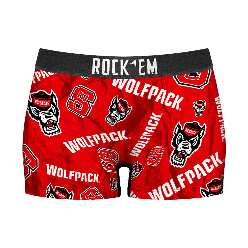 Women's Boy Shorts - NC State Wolfpack  - Logo All-Over
